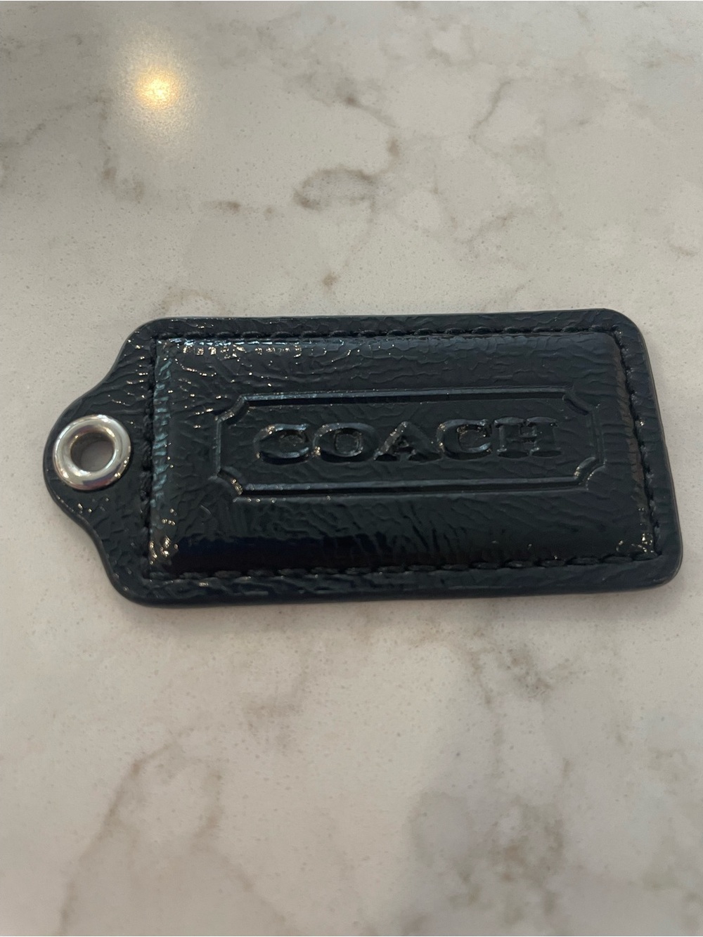 COACH Black Patent Leather Hang Tag